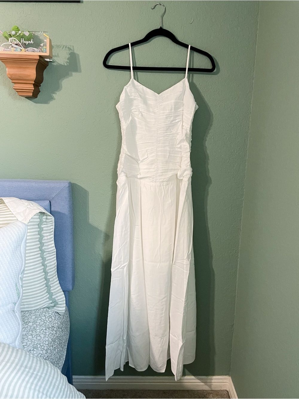 New O.P.T Soraya Ruching Drop Waist Romantic Honeymoon Bridal Resort Maxi Dress